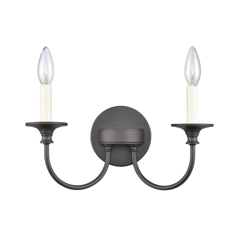 Atlas Lighting Cecil 14'' Wide 2Lt Vanity Light, Matte Black