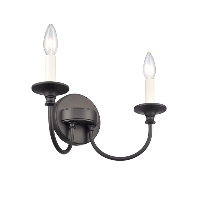 Atlas Lighting Cecil 14'' Wide 2Lt Vanity Light, Matte Black
