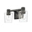 Atlas Lighting Celia 12'' Wide 2Lt Vanity Light, Matte Black/Clear