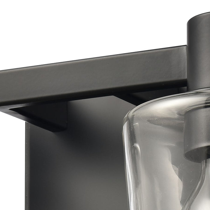 Atlas Lighting Celia 12'' Wide 2Lt Vanity Light, Matte Black/Clear