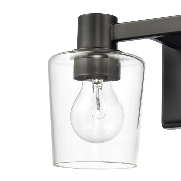 Atlas Lighting Celia 12'' Wide 2Lt Vanity Light, Matte Black/Clear