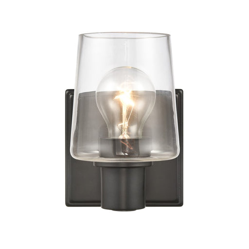 Atlas Lighting Celia 5'' Wide 1Lt Vanity Light, Matte Black/Clear