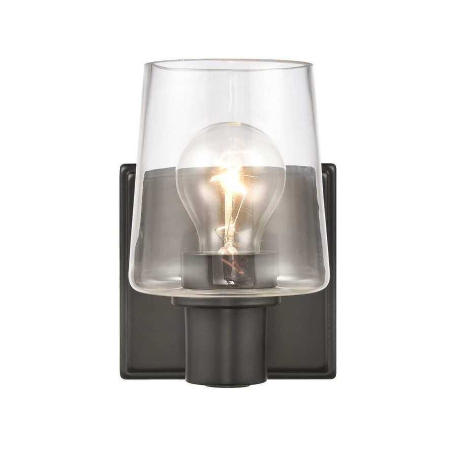 Atlas Lighting Celia 5'' Wide 1Lt Vanity Light, Matte Black/Clear