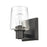 Atlas Lighting Celia 5'' Wide 1Lt Vanity Light, Matte Black/Clear