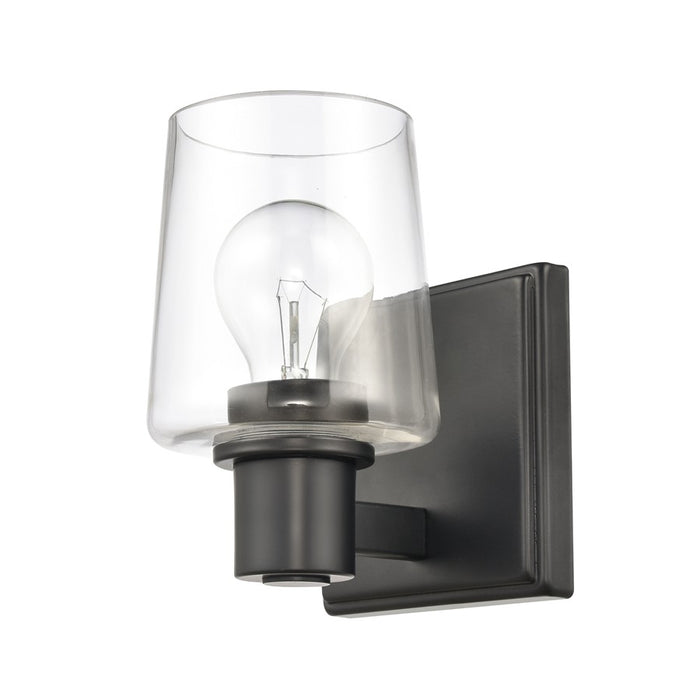 Atlas Lighting Celia 5'' Wide 1Lt Vanity Light, Matte Black/Clear