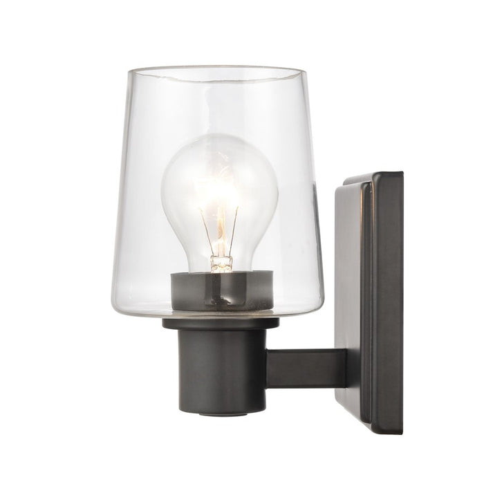 Atlas Lighting Celia 5'' Wide 1Lt Vanity Light, Matte Black/Clear