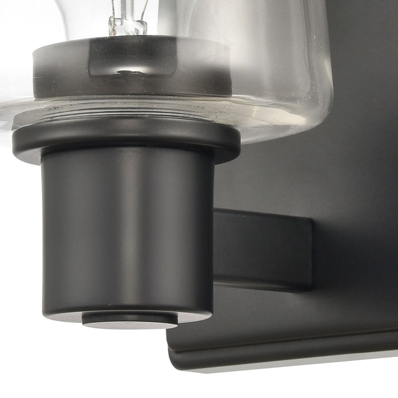 Atlas Lighting Celia 5'' Wide 1Lt Vanity Light, Matte Black/Clear