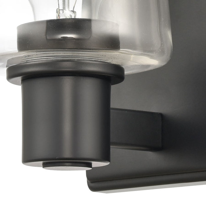 Atlas Lighting Celia 5'' Wide 1Lt Vanity Light, Matte Black/Clear