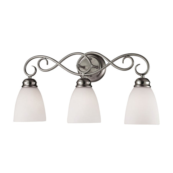 Atlas Lighting Chatham 23'' Wide 3Lt Vanity Light, Nickel/White