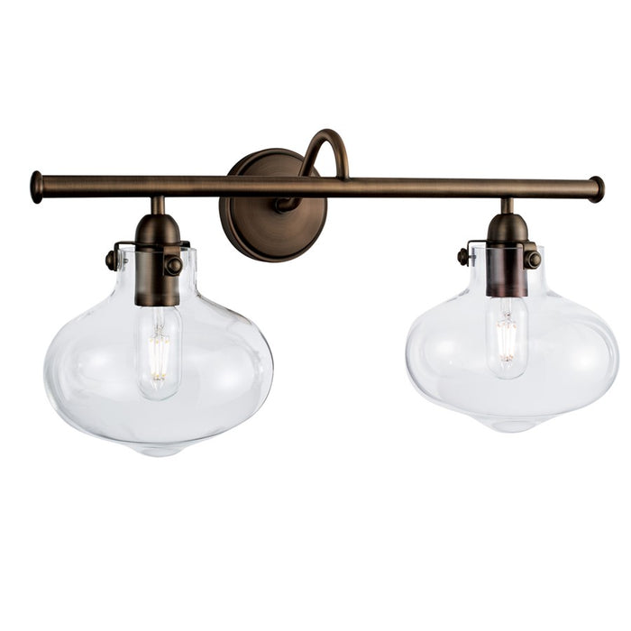 Atlas Lighting Clara 9'' Wide 2Lt Vanity Light, Bronze/Clear