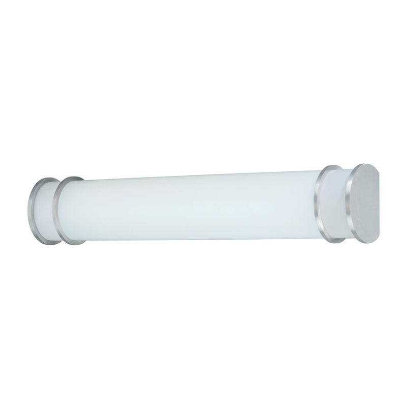 Atlas Lighting Clarion 25in 2-Light Wall Lamp | Modern Brushed Nickel and White Glass | Bathroom & Hallway | 25 x 4 x 5 in | Model WL11258-NK