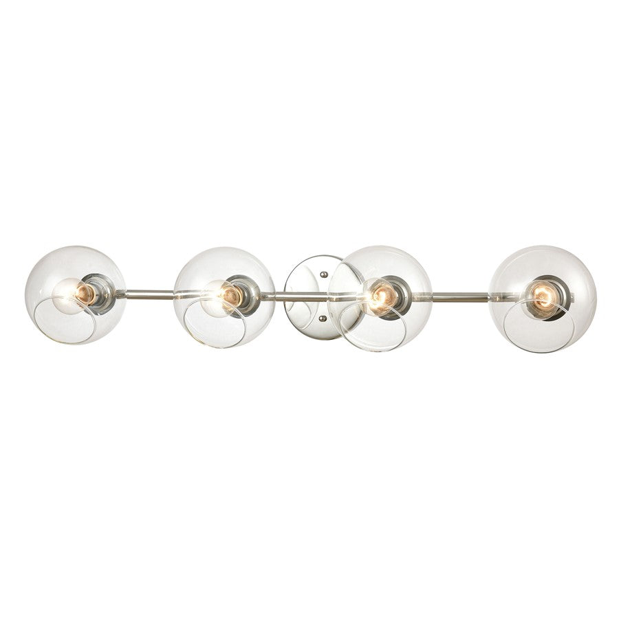 Atlas Lighting Claro 36'' Wide 4Lt Vanity Light, Chrome/Clear
