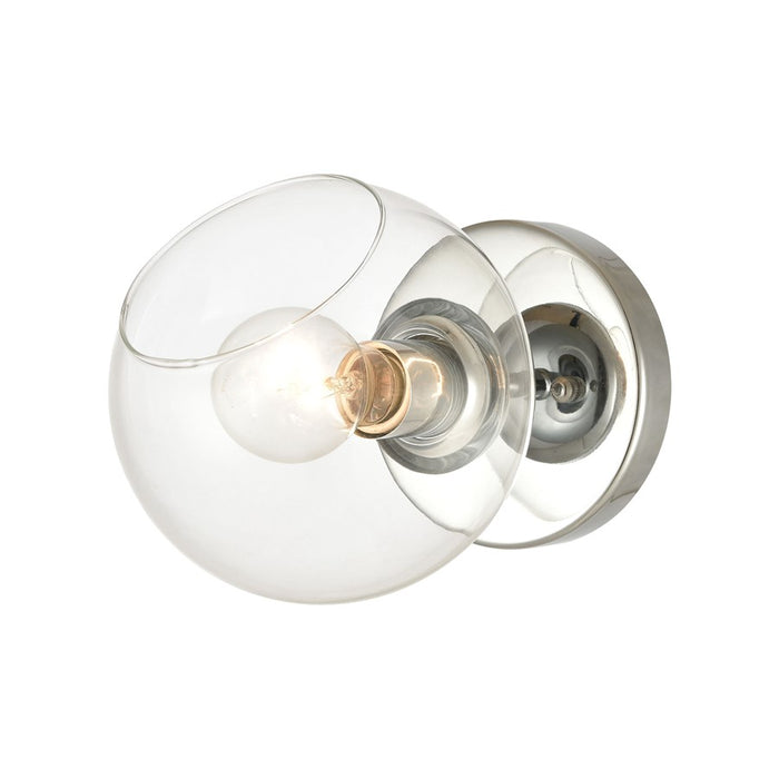 Atlas Lighting Claro 7'' High 1Lt Sconce, Polished Chrome/Clear