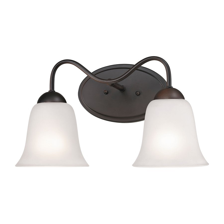Atlas Lighting Conway 15'' Wide 2Lt Vanity Light, Bronze/White - WL11261-BZ