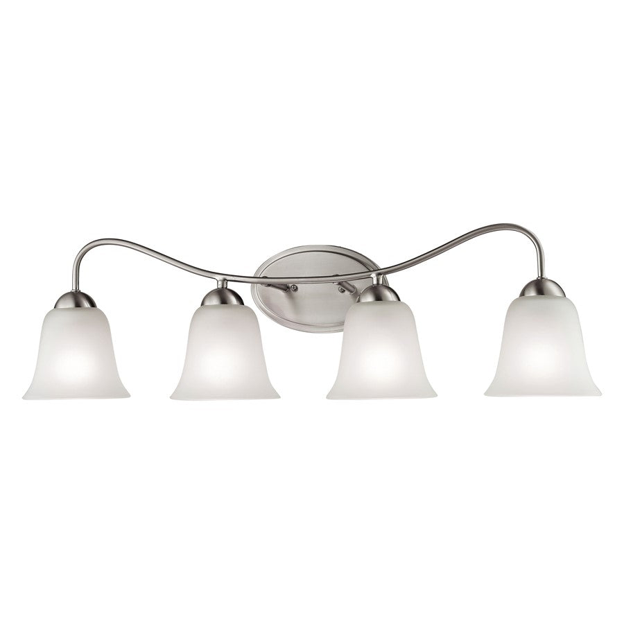 Atlas Lighting Conway 32'' Wide 4Lt Vanity Light, Nickel/White