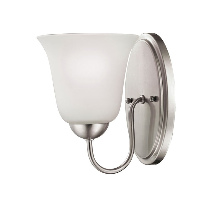 Atlas Lighting Conway 9'' High 1Lt Sconce, Brushed Nickel/White