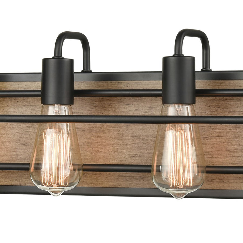 Atlas Lighting Copley 27in 4-Light Vanity Light | Transitional Matte Black and Aspen Metal | Bathroom Vanity | 27 x 6 x 8 in | Model WL11265-BK