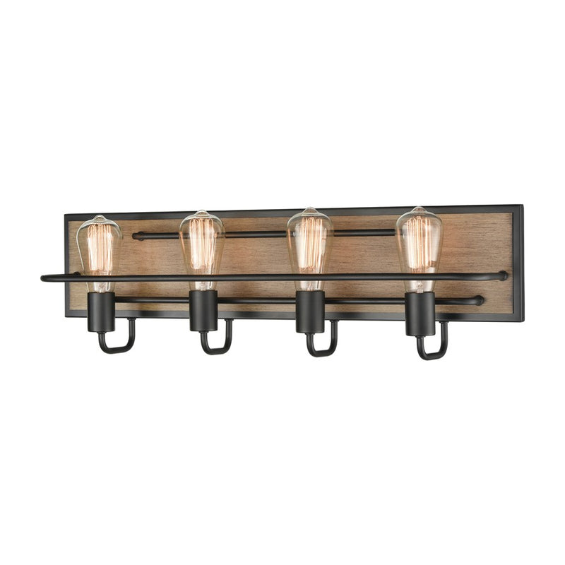 Atlas Lighting Copley 27in 4-Light Vanity Light | Transitional Matte Black and Aspen Metal | Bathroom Vanity | 27 x 6 x 8 in | Model WL11265-BK