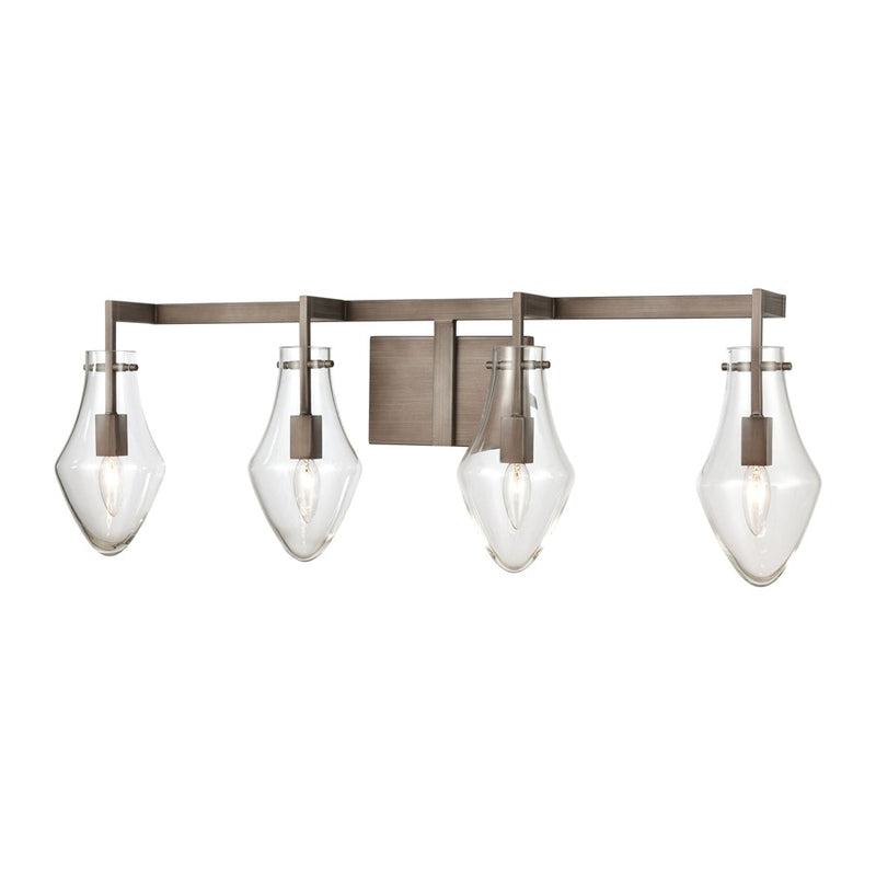 Atlas Lighting Culmination 36'' Wide 4Lt Vanity Light, Zinc/Clear
