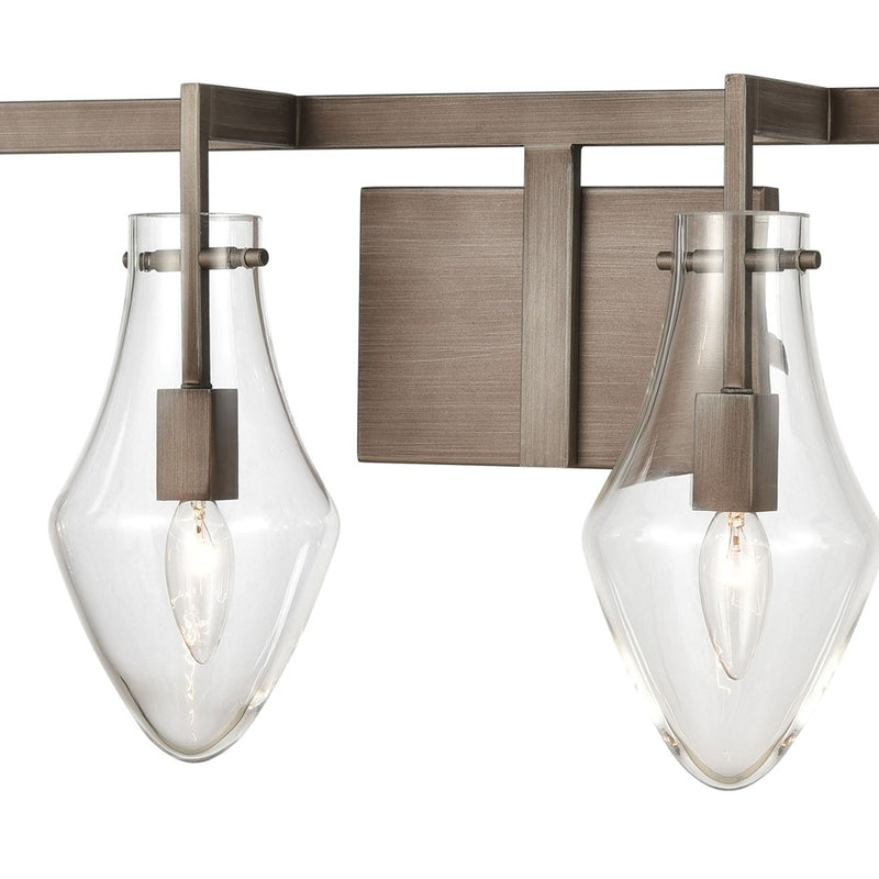 Atlas Lighting Culmination 36'' Wide 4Lt Vanity Light, Zinc/Clear