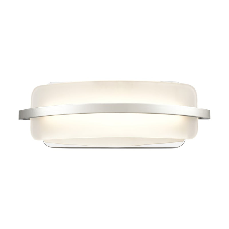 Atlas Lighting Curvato 16in LED Vanity Light | Modern Polished Chrome and White Glass | Bathroom Vanity | 16 x 4.5 x 5.5 in | Model WL11271-CH