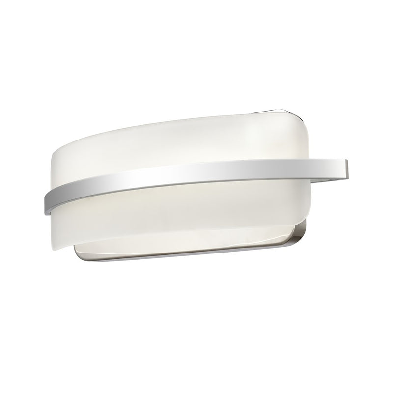 Atlas Lighting Curvato 16in LED Vanity Light | Modern Polished Chrome and White Glass | Bathroom Vanity | 16 x 4.5 x 5.5 in | Model WL11271-CH