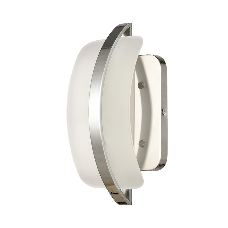 Atlas Lighting Curvato 5.5in 1-Light LED Vanity Light | Modern Polished Chrome and White Glass | Bathroom Vanity | 5.5 x 4 x 11 in | Model WL11273-CH