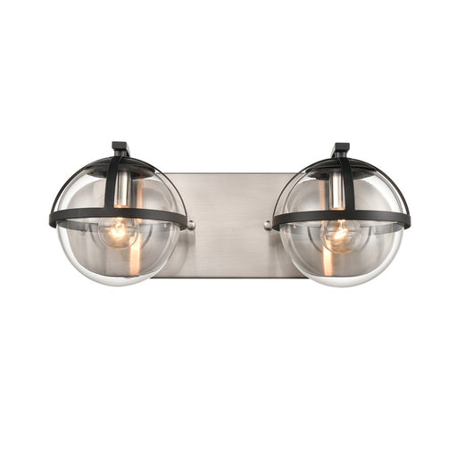 Atlas Lighting Davenay 16''W 2Lt Vanity Light, Satin Nickel/Clear