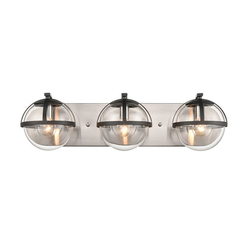 Atlas Lighting Davenay 23''W 3Lt Vanity Light, Satin Nickel/Clear