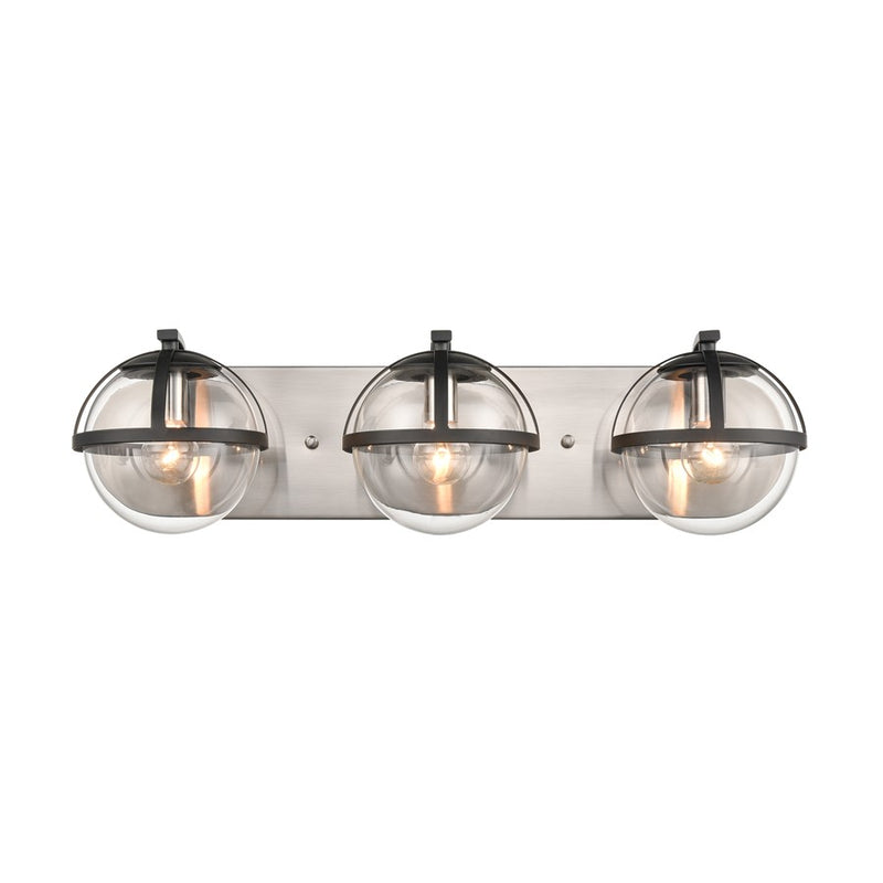 Atlas Lighting Davenay 23in 3-Light Vanity Light | Transitional Satin Nickel and Clear Glass | Bathroom Vanity | 23 x 7.5 x 6 in | Model WL11275-NK