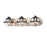 Atlas Lighting Davenay 23''W 3Lt Vanity Light, Satin Nickel/Clear