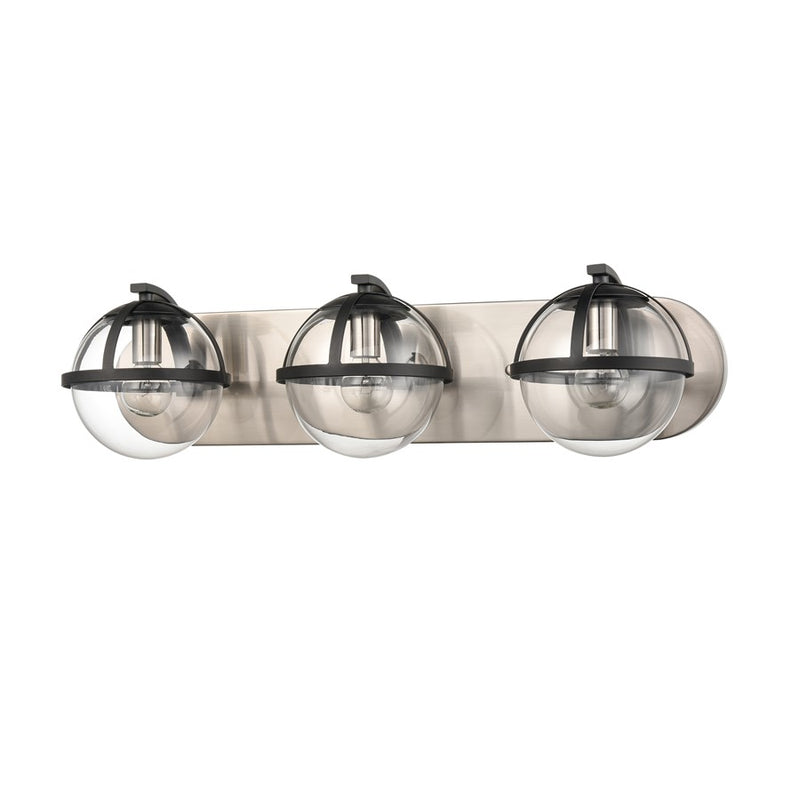 Atlas Lighting Davenay 23in 3-Light Vanity Light | Transitional Satin Nickel and Clear Glass | Bathroom Vanity | 23 x 7.5 x 6 in | Model WL11275-NK