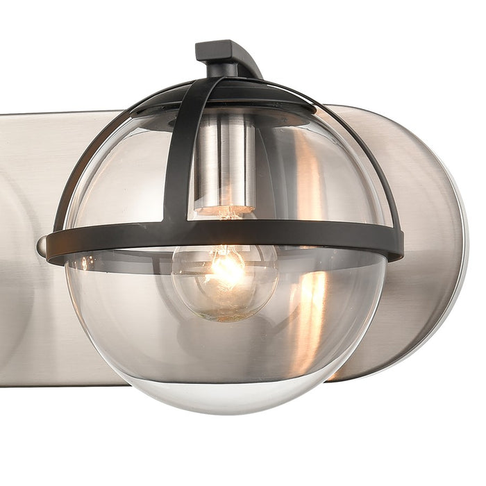 Atlas Lighting Davenay 23''W 3Lt Vanity Light, Satin Nickel/Clear