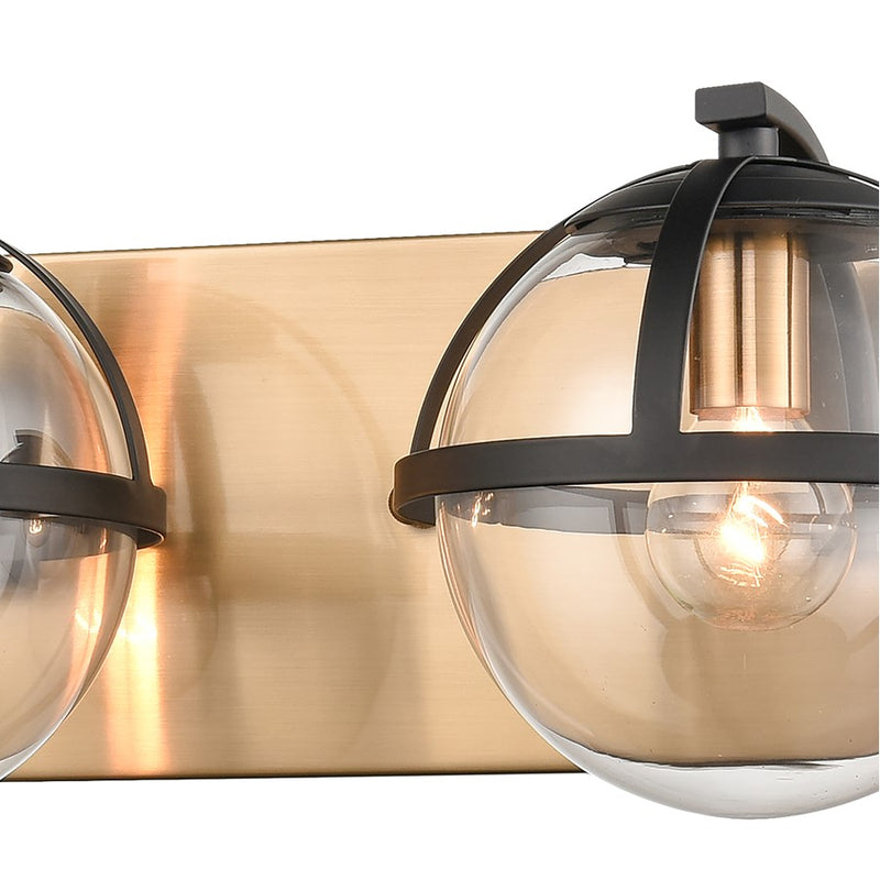 Atlas Lighting Davenay 31''W 4Lt Vanity Light, Satin Brass/Clear