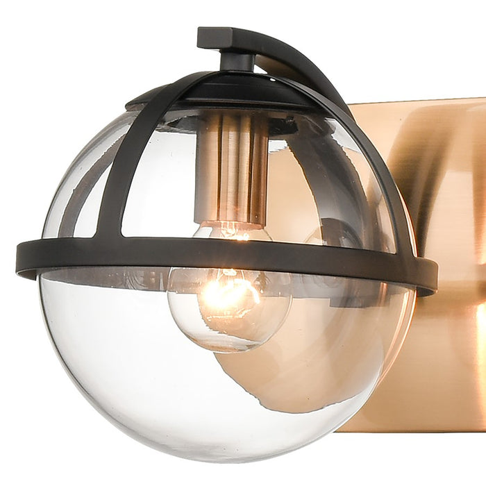 Atlas Lighting Davenay 31''W 4Lt Vanity Light, Satin Brass/Clear