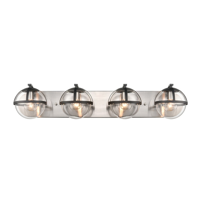 Atlas Lighting Davenay 31in 4-Light Vanity Light | Transitional Satin Nickel and Clear Glass | Bathroom Vanity | 31 x 7.5 x 6 in | Model WL11276-NK