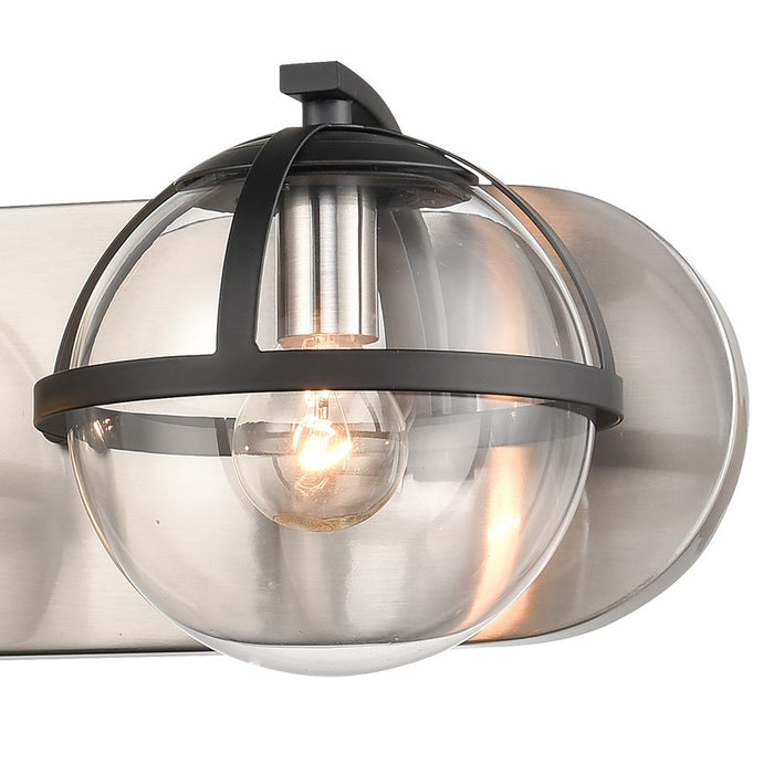 Atlas Lighting Davenay 31''W 4Lt Vanity Light, Satin Nickel/Clear