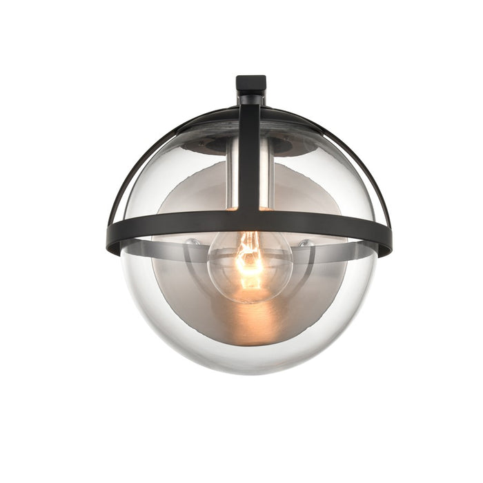 Atlas Lighting Davenay 6''W 1Lt Vanity Light, Satin Nickel/Clear
