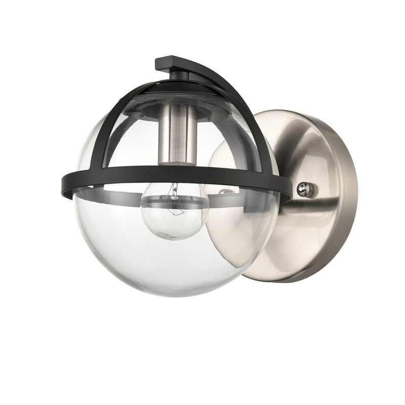Atlas Lighting Davenay 6in 1-Light Vanity Light | Transitional Satin Nickel and Clear Glass | Bathroom Vanity | 6 x 7.5 x 6 in | Model WL11277-NK