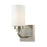 Atlas Lighting Dawson 10'' High 1Lt Sconce, Brushed Nickel/White