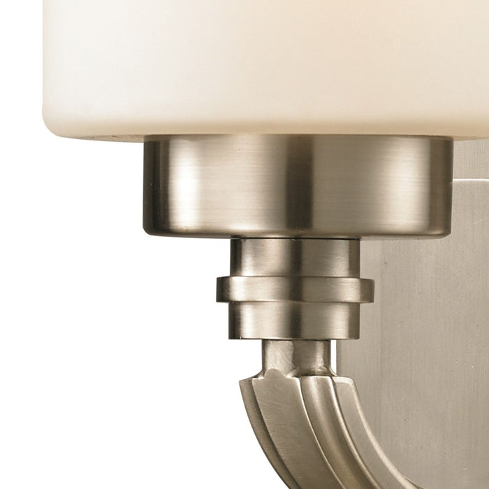 Atlas Lighting Dawson 10'' High 1Lt Sconce, Brushed Nickel/White
