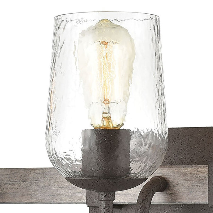 Atlas Lighting Dillon 22''W 3Lt Vanity Light, Vintage Rust/Clear