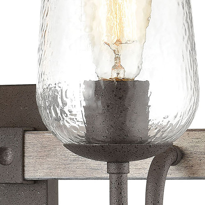 Atlas Lighting Dillon 22''W 3Lt Vanity Light, Vintage Rust/Clear