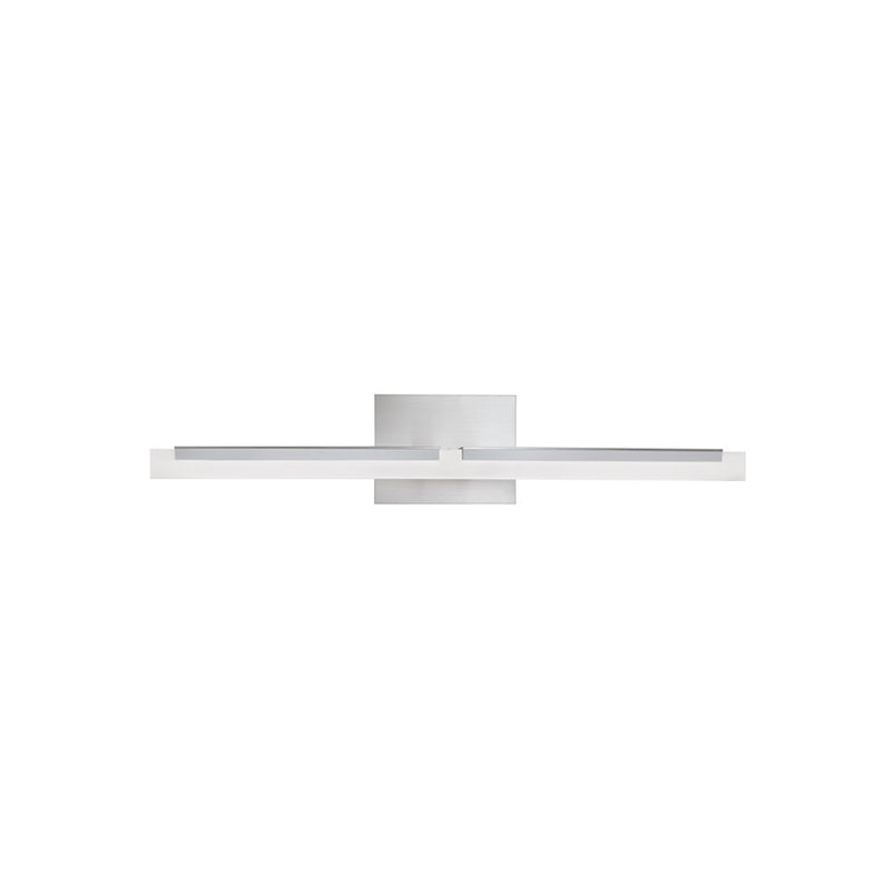 Atlas Lighting Double L 26in 1-Light LED Vanity Light | Modern Brushed Nickel and White Acrylic | Bathroom Vanity | Model WL11281-NK