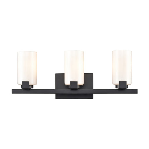 Atlas Lighting Dressler 22''W 3Lt Vanity Light, Matte Black/White