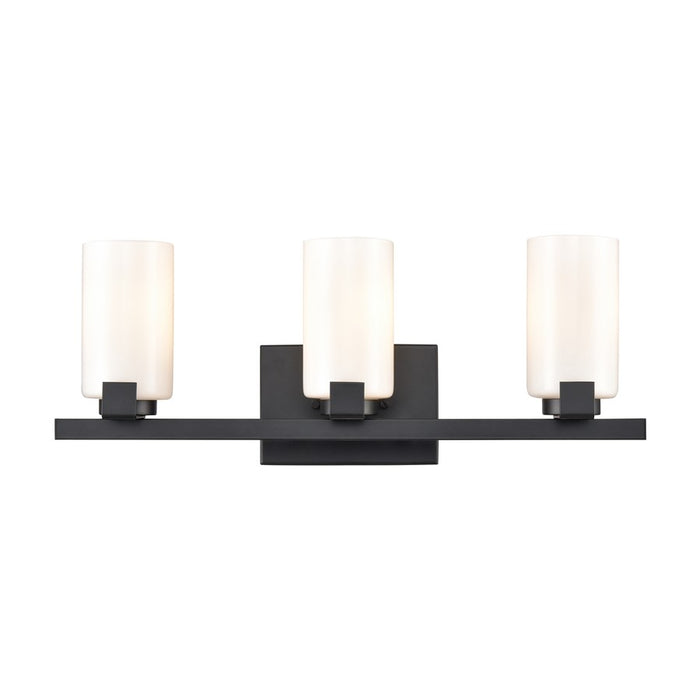 Atlas Lighting Dressler 22''W 3Lt Vanity Light, Matte Black/White