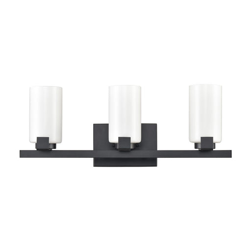 Atlas Lighting Dressler 22''W 3Lt Vanity Light, Matte Black/White