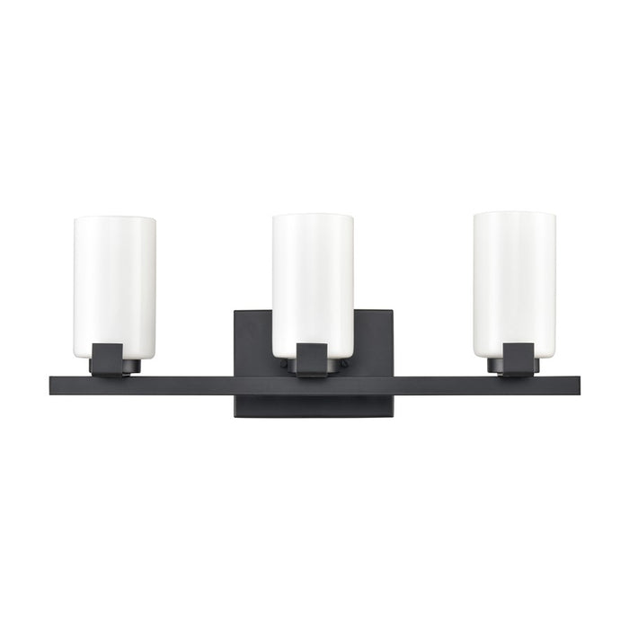 Atlas Lighting Dressler 22''W 3Lt Vanity Light, Matte Black/White