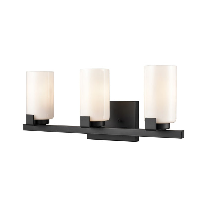 Atlas Lighting Dressler 22''W 3Lt Vanity Light, Matte Black/White