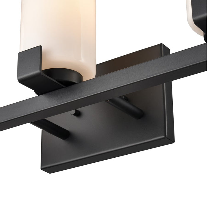 Atlas Lighting Dressler 22''W 3Lt Vanity Light, Matte Black/White